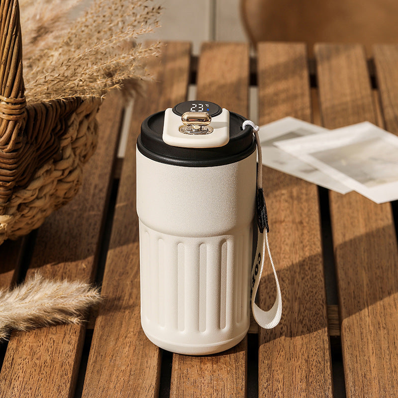 Smart Digital Thermal Bottle – 450ml Stainless Steel Insulated Coffee Mug with LED Display