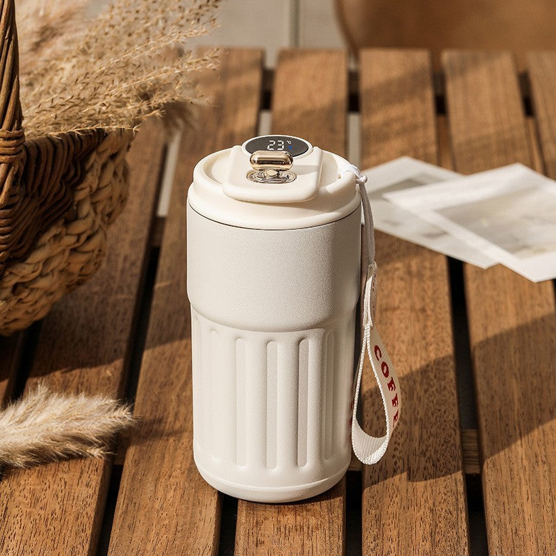 Smart Digital Thermal Bottle – 450ml Stainless Steel Insulated Coffee Mug with LED Display