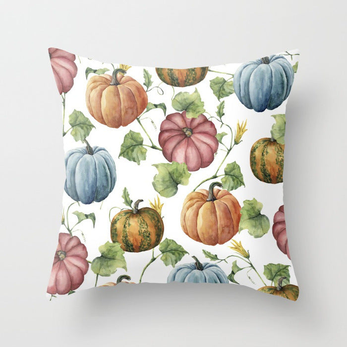 Halloween Pumpkin Pillow Cover – Cotton Cushion Case 45×45cm (Fall & Thanksgiving Décor)