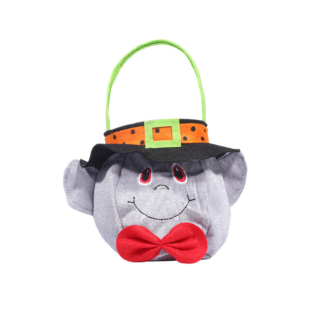 Halloween Candy Tote Bag – Pumpkin, Witch, Black Cat & Vampire Trick-or-Treat Bag
