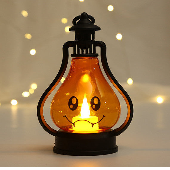 Halloween Pumpkin Lamp – Plastic Holiday Prop for Home & Party Décor