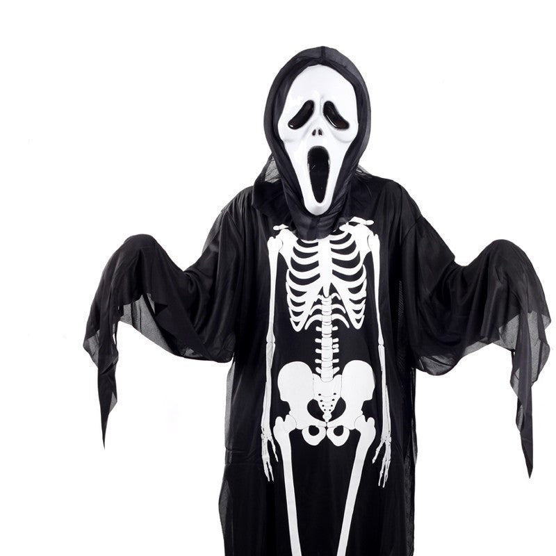 Halloween Skeleton Ghost Suit – Scary Costume for Adults & Children