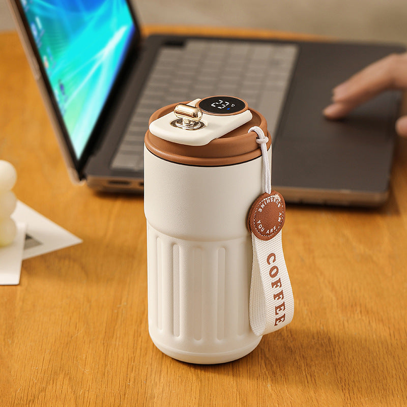 Smart Digital Thermal Bottle – 450ml Stainless Steel Insulated Coffee Mug with LED Display