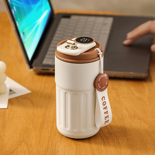 Smart Digital Thermal Bottle – 450ml Stainless Steel Insulated Coffee Mug with LED Display