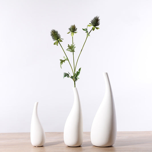 Contemporary Ceramic Vase β Elegant Water Drop Ornament for Shelves & Tables
