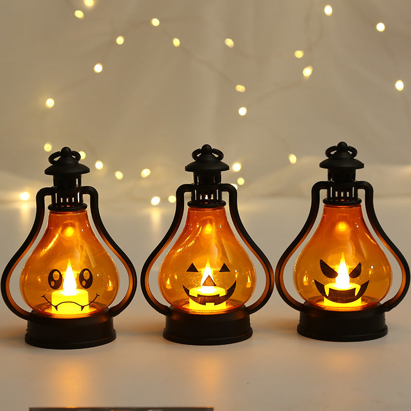 Halloween Pumpkin Lamp – Plastic Holiday Prop for Home & Party Décor