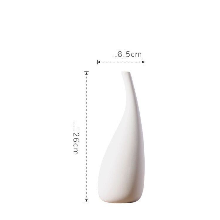 Contemporary Ceramic Vase – Elegant Water Drop Ornament for Shelves & Tables