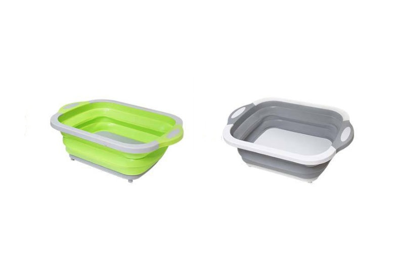 Foldable Vegetable Basket – 3-in-1 Chopping Board, Strainer & Storage Container