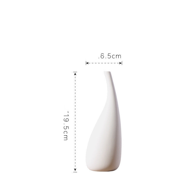 Contemporary Ceramic Vase – Elegant Water Drop Ornament for Shelves & Tables