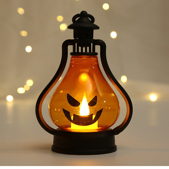 Halloween Pumpkin Lamp – Plastic Holiday Prop for Home & Party Décor