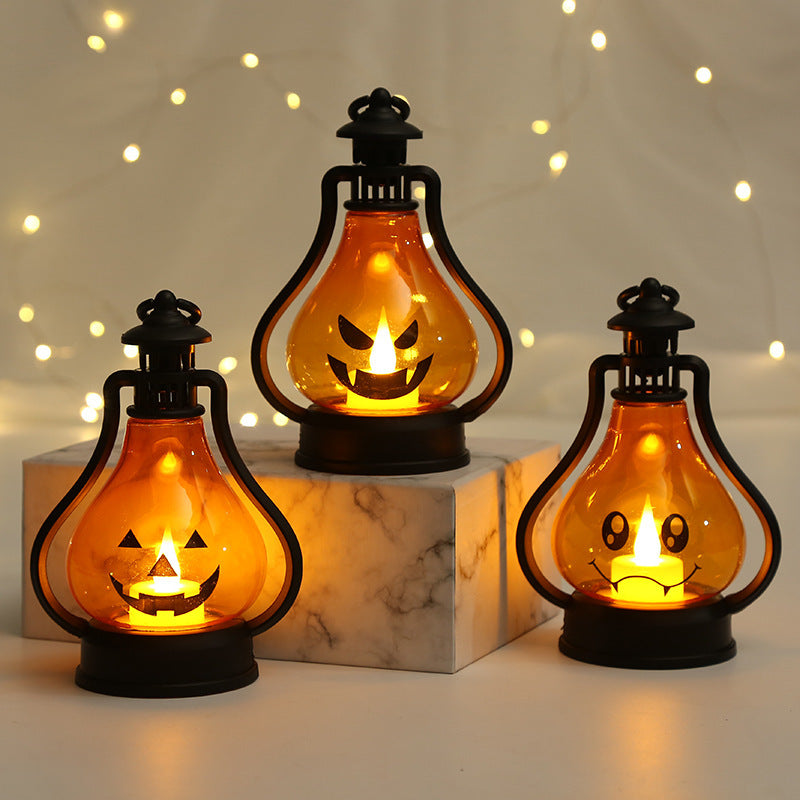 Halloween Pumpkin Lamp – Plastic Holiday Prop for Home & Party Décor