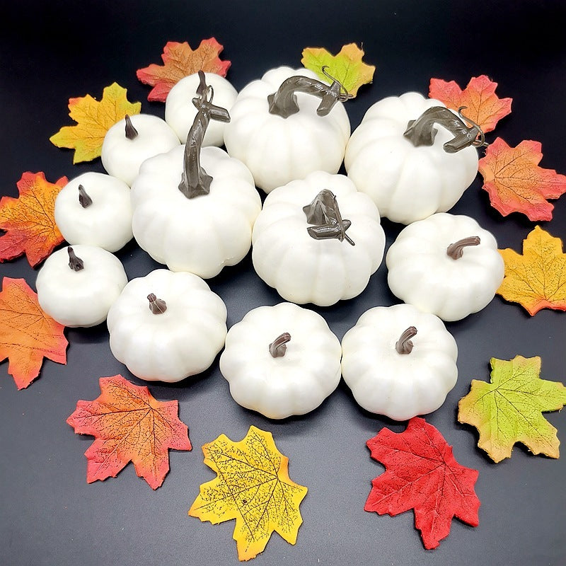Artificial White Pumpkins – Halloween & Fall Decoration (Set of 12 & 6)