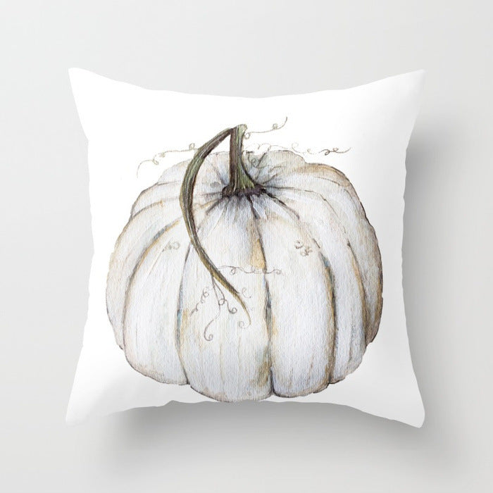 Halloween Pumpkin Pillow Cover – Cotton Cushion Case 45×45cm (Fall & Thanksgiving Décor)