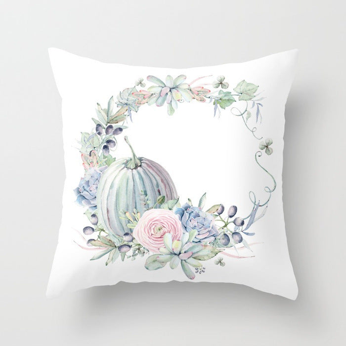 Halloween Pumpkin Pillow Cover – Cotton Cushion Case 45×45cm (Fall & Thanksgiving Décor)