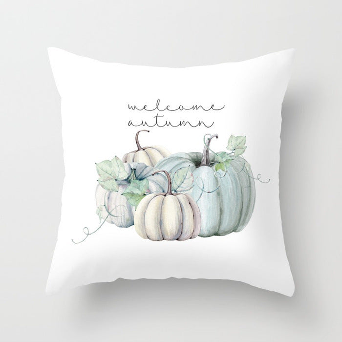 Halloween Pumpkin Pillow Cover – Cotton Cushion Case 45×45cm (Fall & Thanksgiving Décor)