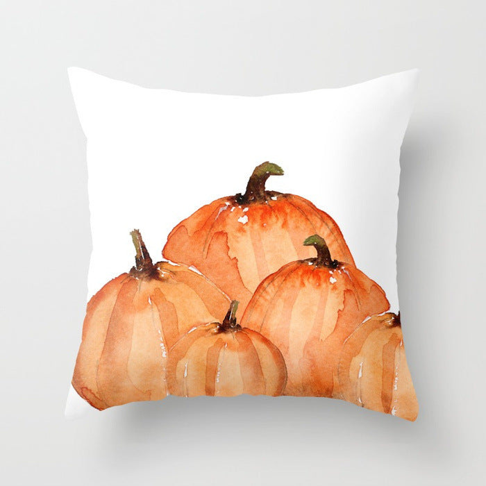 Halloween Pumpkin Pillow Cover – Cotton Cushion Case 45×45cm (Fall & Thanksgiving Décor)