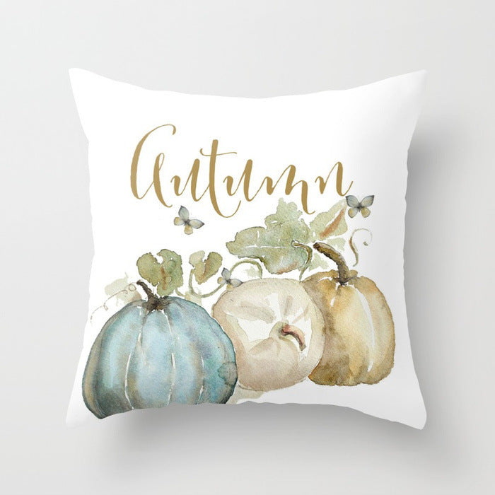 Halloween Pumpkin Pillow Cover – Cotton Cushion Case 45×45cm (Fall & Thanksgiving Décor)