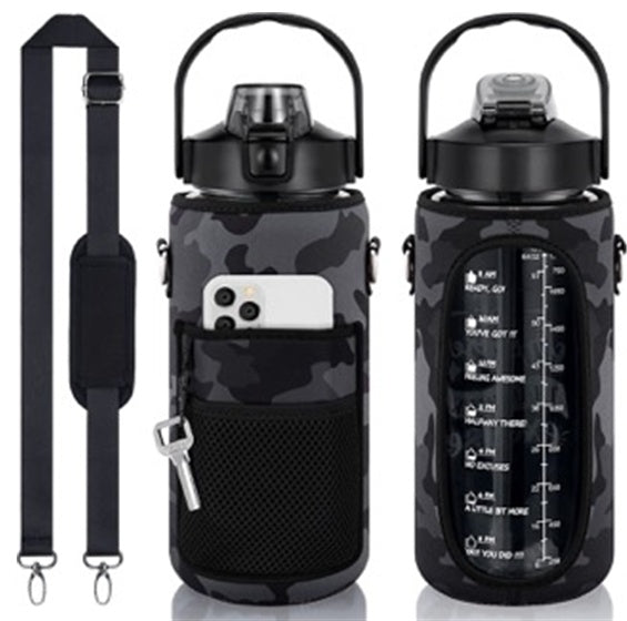 Outdoor Travel Water Bottle – Minimalist Transparent Bottle with Cover