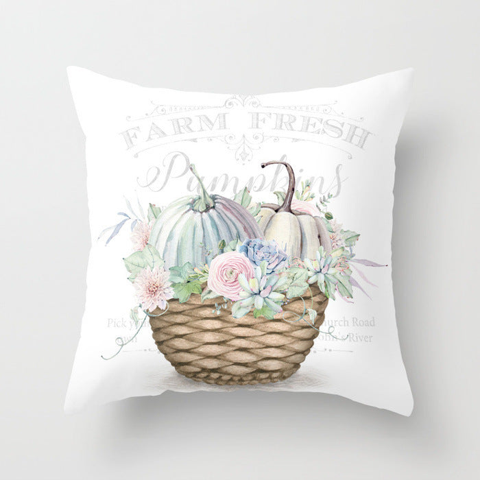 Halloween Pumpkin Pillow Cover – Cotton Cushion Case 45×45cm (Fall & Thanksgiving Décor)