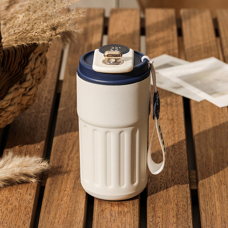 Smart Digital Thermal Bottle – 450ml Stainless Steel Insulated Coffee Mug with LED Display