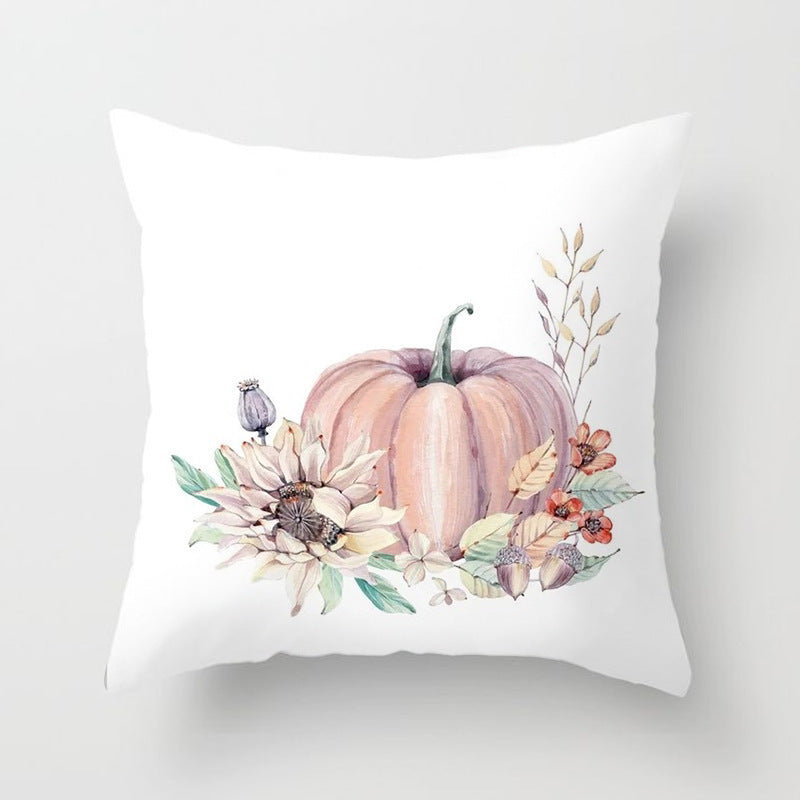 Halloween Pumpkin Pillow Cover – Cotton Cushion Case 45×45cm (Fall & Thanksgiving Décor)