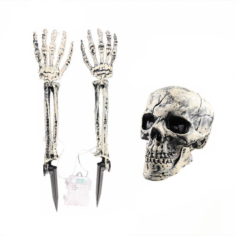 Halloween Skull Arm Stake Lights – Solar & Battery Powered Outdoor Decorations