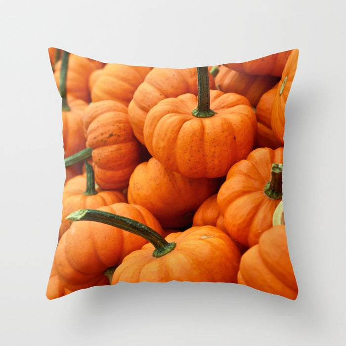 Halloween Pumpkin Pillow Cover – Cotton Cushion Case 45×45cm (Fall & Thanksgiving Décor)