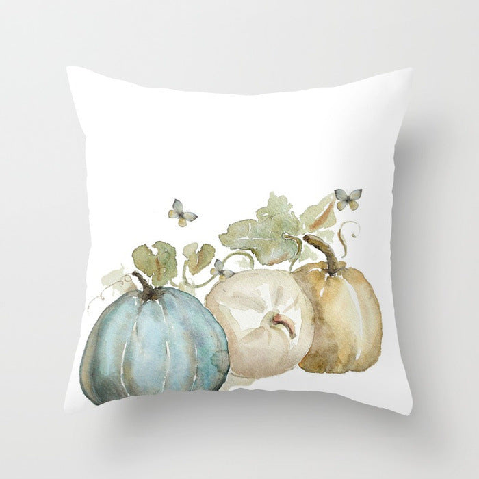 Halloween Pumpkin Pillow Cover – Cotton Cushion Case 45×45cm (Fall & Thanksgiving Décor)