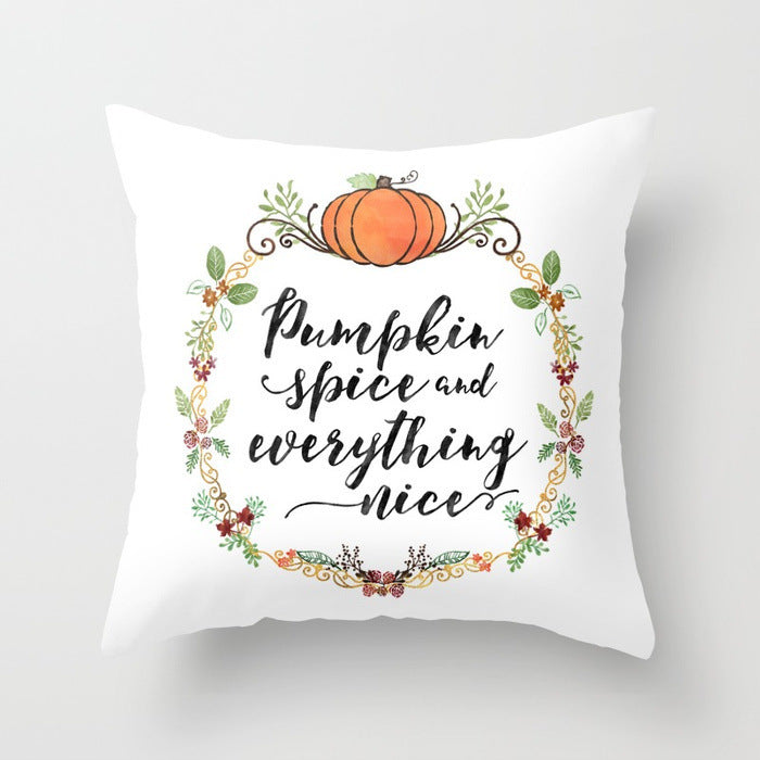 Halloween Pumpkin Pillow Cover – Cotton Cushion Case 45×45cm (Fall & Thanksgiving Décor)