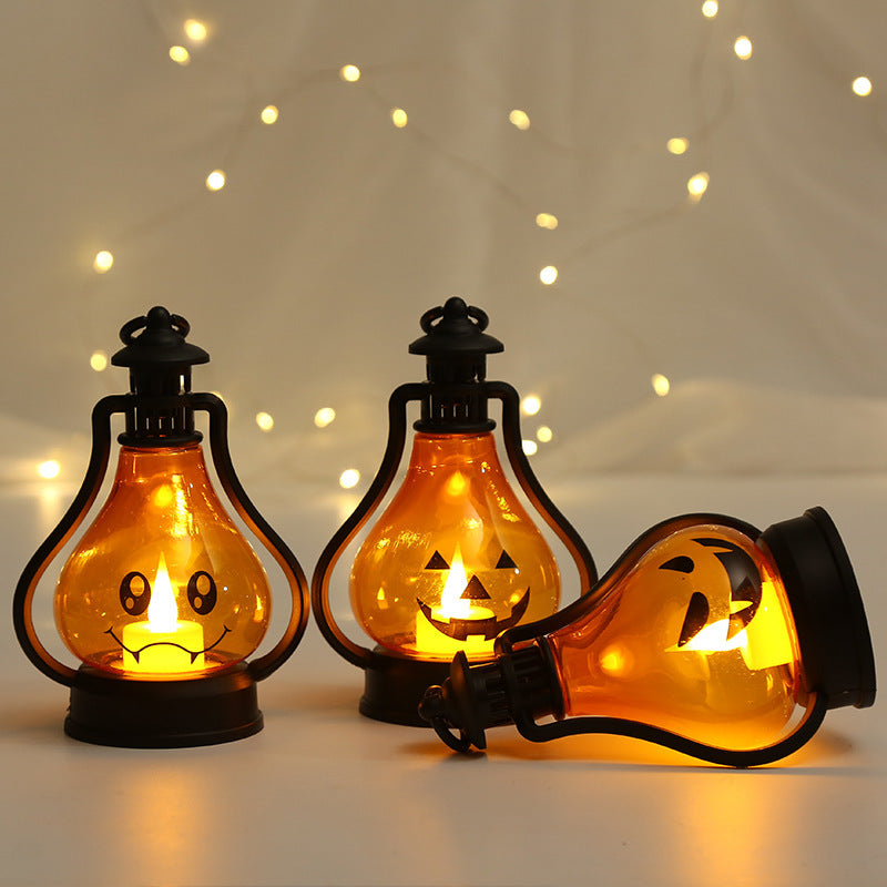 Halloween Pumpkin Lamp – Plastic Holiday Prop for Home & Party Décor