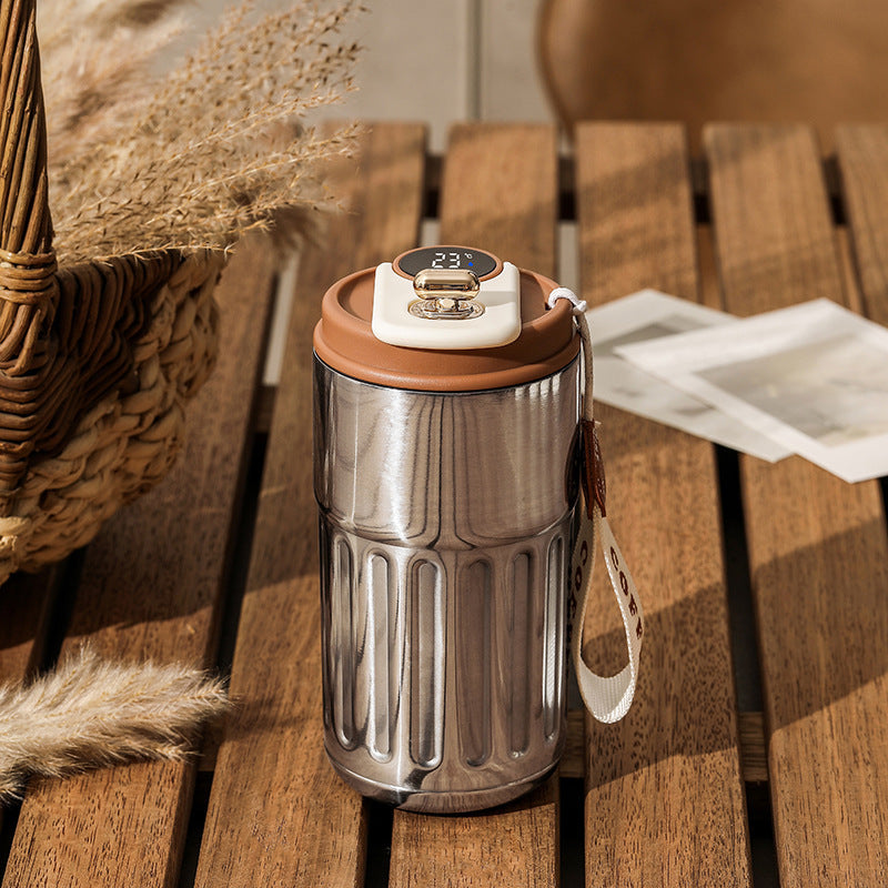 Smart Digital Thermal Bottle – 450ml Stainless Steel Insulated Coffee Mug with LED Display