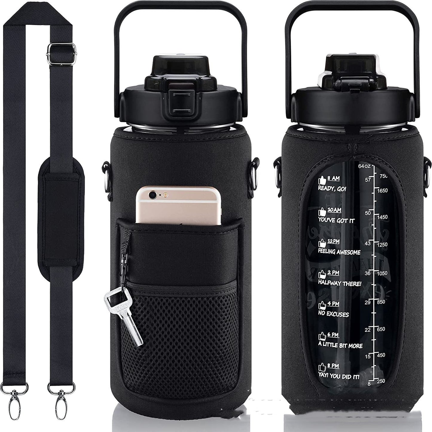 Outdoor Travel Water Bottle – Minimalist Transparent Bottle with Cover