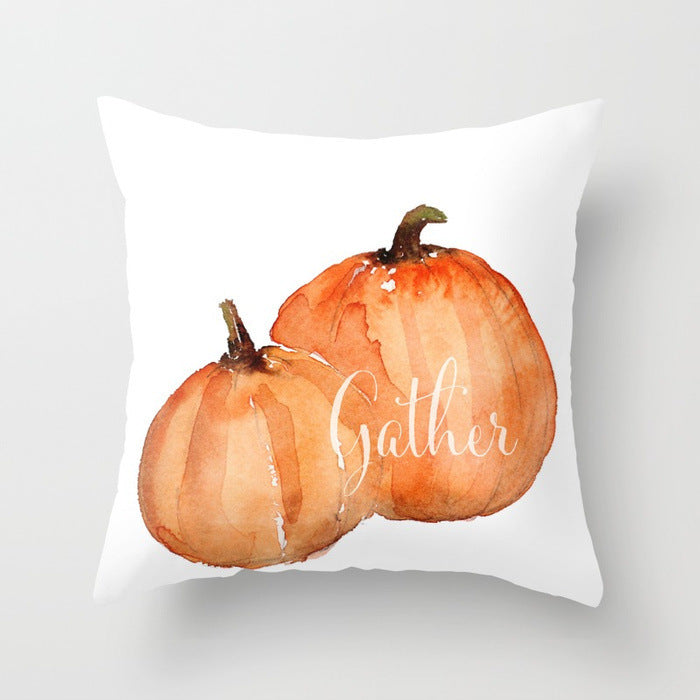 Halloween Pumpkin Pillow Cover – Cotton Cushion Case 45×45cm (Fall & Thanksgiving Décor)