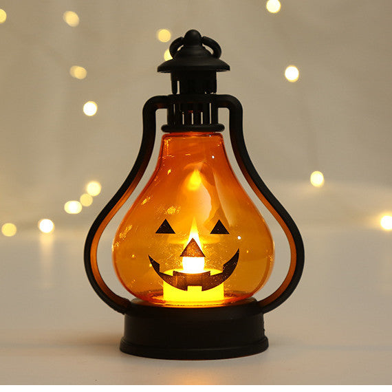 Halloween Pumpkin Lamp – Plastic Holiday Prop for Home & Party Décor