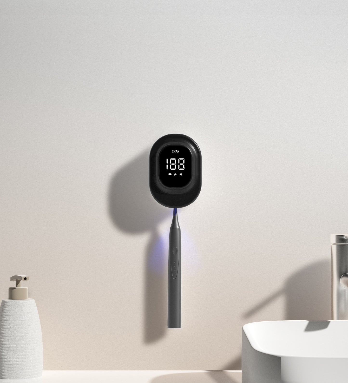 Wall-Mounted UV Toothbrush Sterilizer – Punch-Free Electric Toothbrush Rack