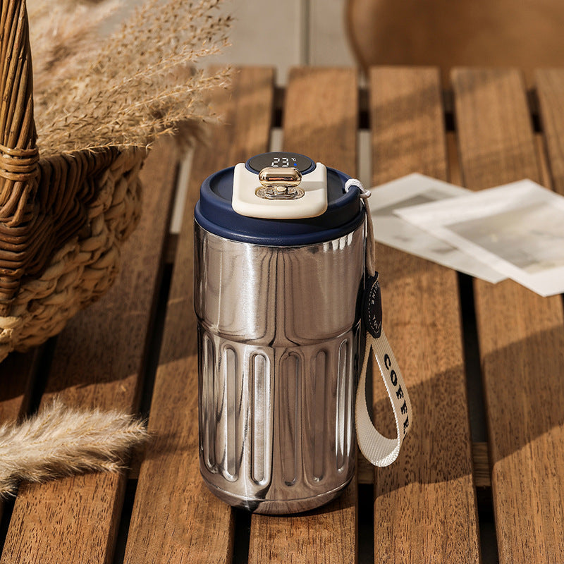 Smart Digital Thermal Bottle – 450ml Stainless Steel Insulated Coffee Mug with LED Display