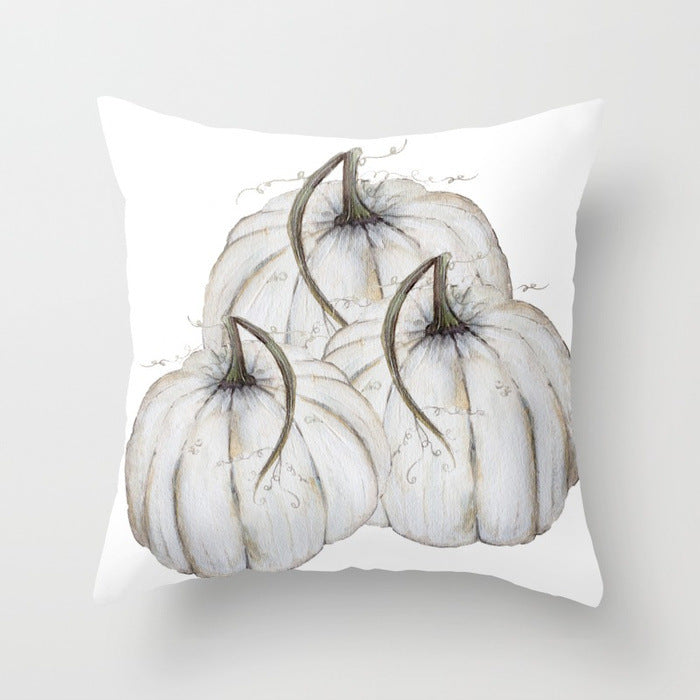 Halloween Pumpkin Pillow Cover – Cotton Cushion Case 45×45cm (Fall & Thanksgiving Décor)