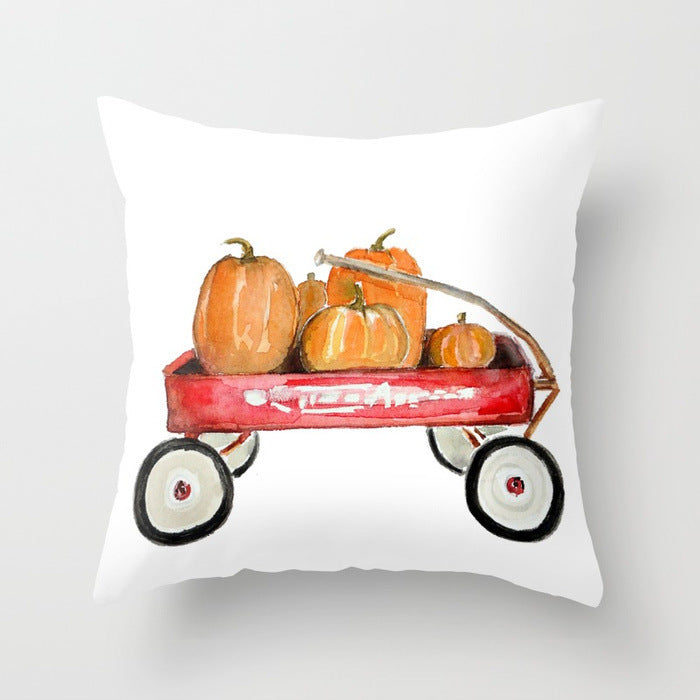 Halloween Pumpkin Pillow Cover – Cotton Cushion Case 45×45cm (Fall & Thanksgiving Décor)