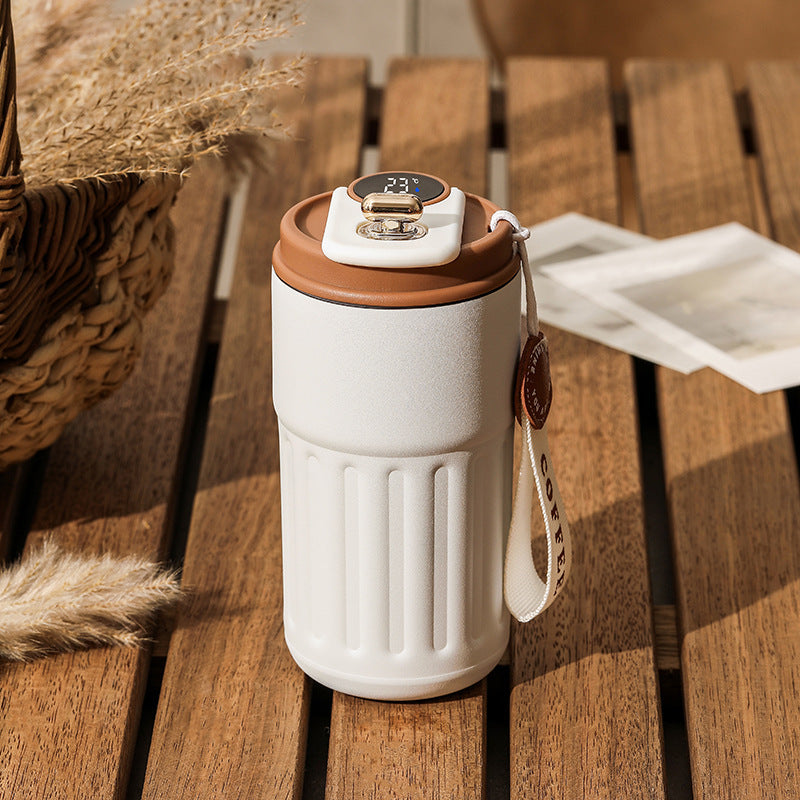 Smart Digital Thermal Bottle – 450ml Stainless Steel Insulated Coffee Mug with LED Display