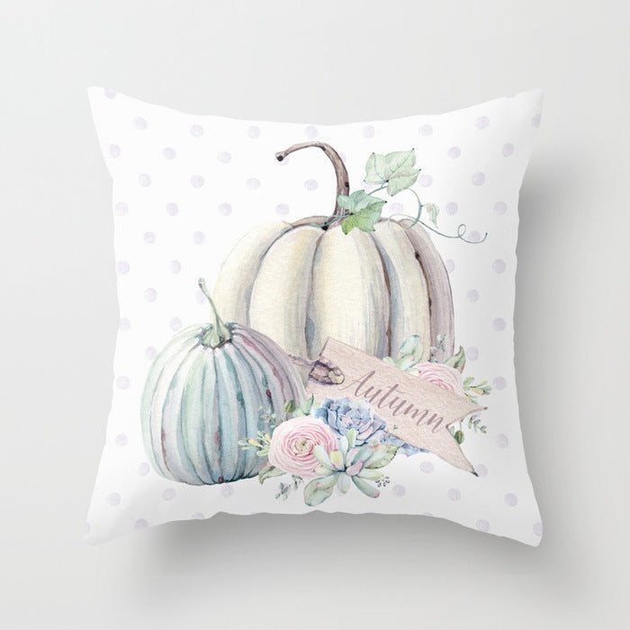 Halloween Pumpkin Pillow Cover – Cotton Cushion Case 45×45cm (Fall & Thanksgiving Décor)