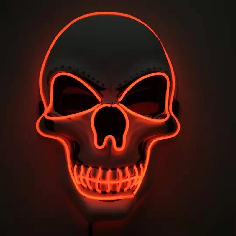 Skull LED Halloween Mask – Glowing Light-Up Scary Costume Mask