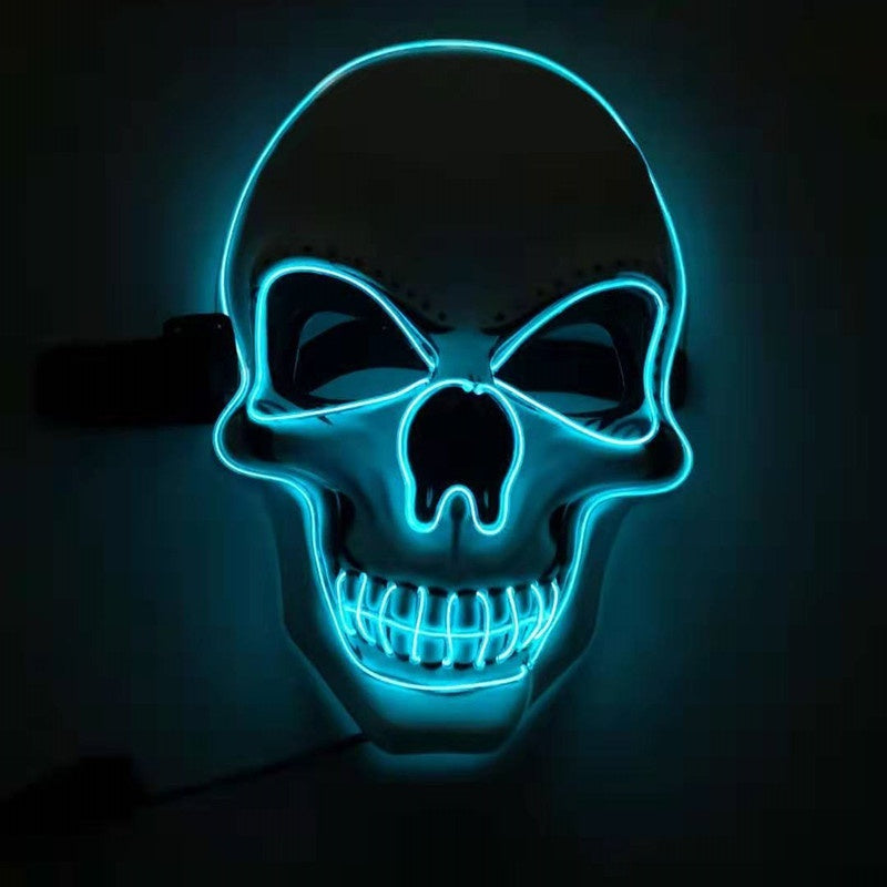 Skull LED Halloween Mask – Glowing Light-Up Scary Costume Mask