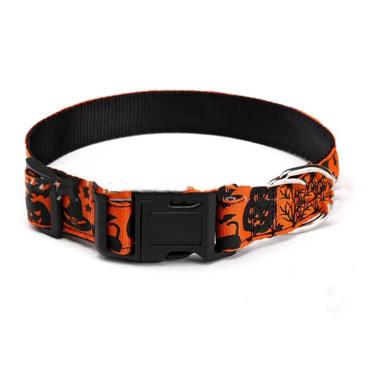 Halloween Pet Collar & Leash – Adjustable Nylon Rope Strap for Cats & Dogs (7 Designs)