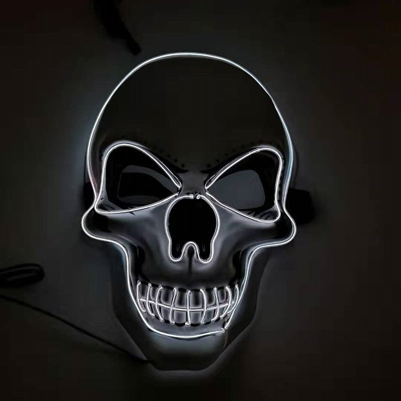 Skull LED Halloween Mask – Glowing Light-Up Scary Costume Mask
