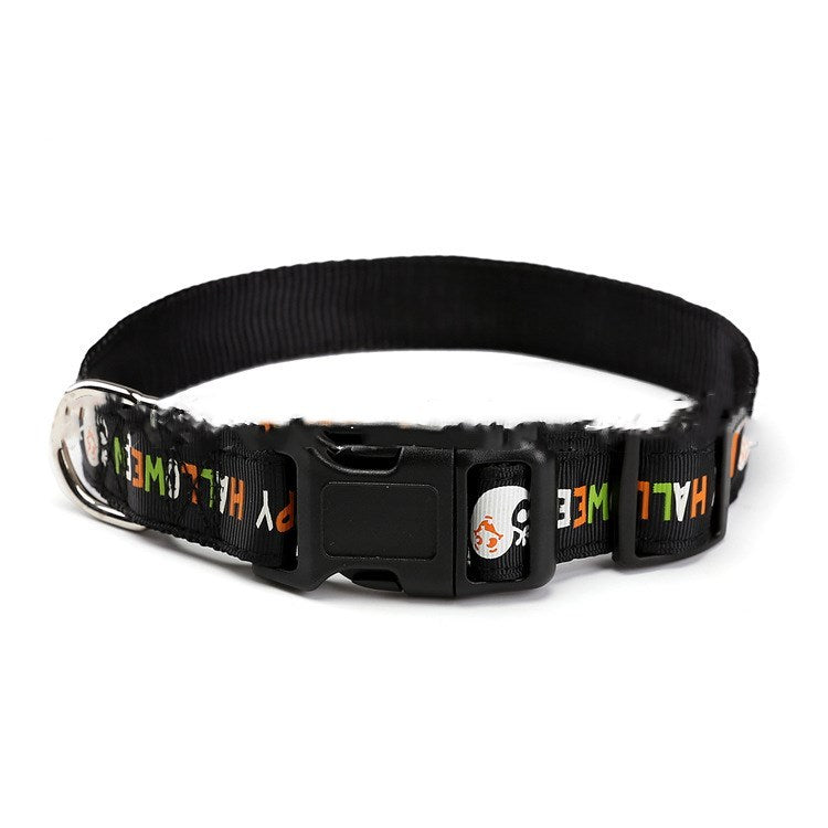 Halloween Pet Collar & Leash – Adjustable Nylon Rope Strap for Cats & Dogs (7 Designs)