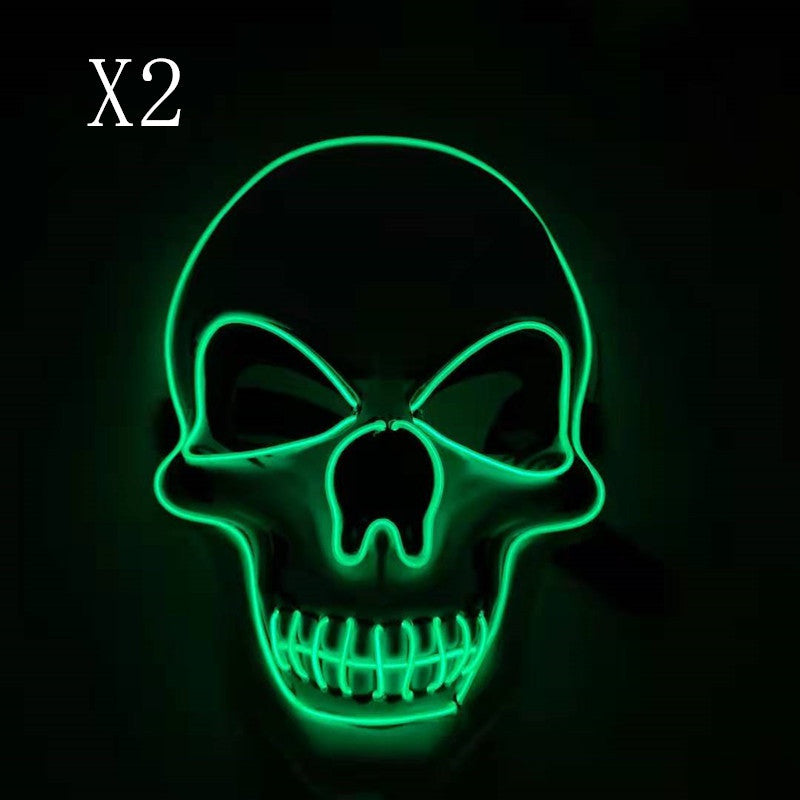 Skull LED Halloween Mask – Glowing Light-Up Scary Costume Mask