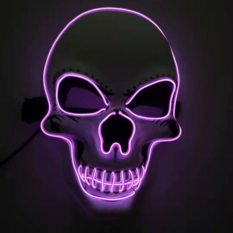 Skull LED Halloween Mask – Glowing Light-Up Scary Costume Mask