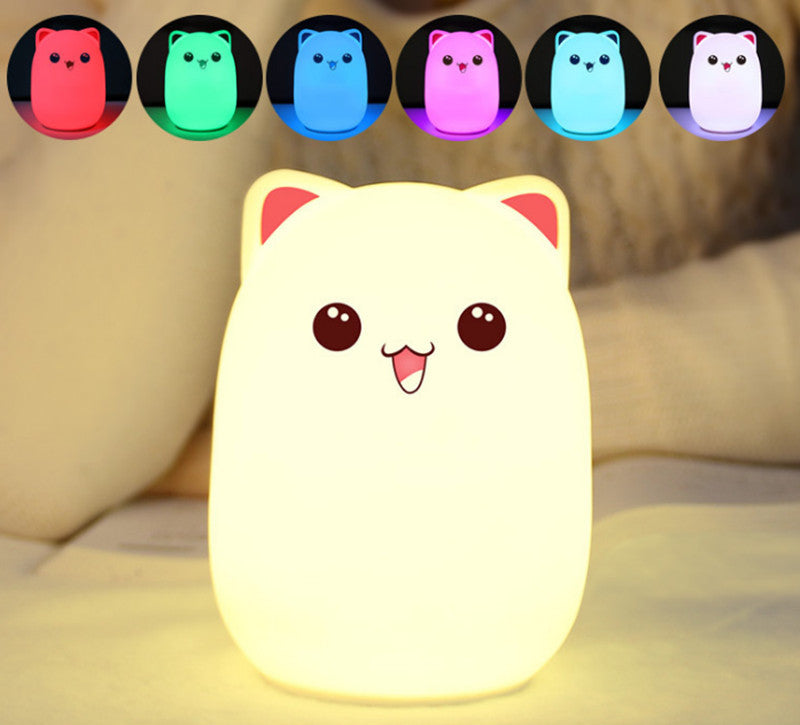 Cute Bear Silicone Night Light – Warm White & Color Changing USB LED Lamp