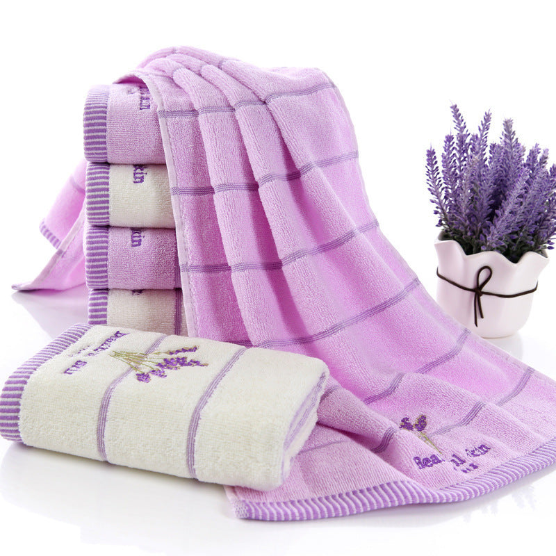 Pure Cotton Towel – Soft, Absorbent & Embroidered Design (34×74cm)