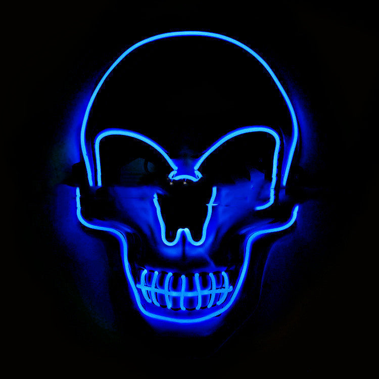 Skull LED Halloween Mask – Glowing Light-Up Scary Costume Mask